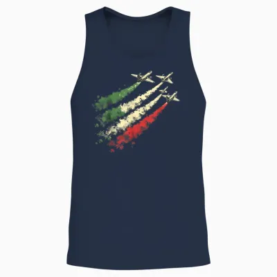 Italienische Luftwaffe Frecce Italien Farbflugzeug Unisex Tank Top - Navy