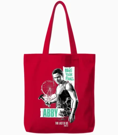The Last of Us Bare Your Fangs Abby the Last of Us Part Ii Tote Bags - Red