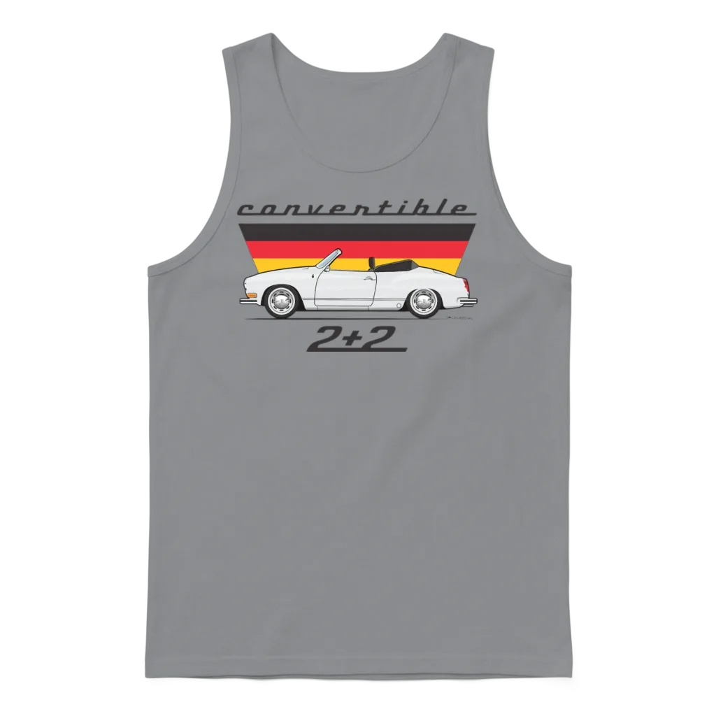 2 Plus 2 White Unisex Tank Top - Sport Grey