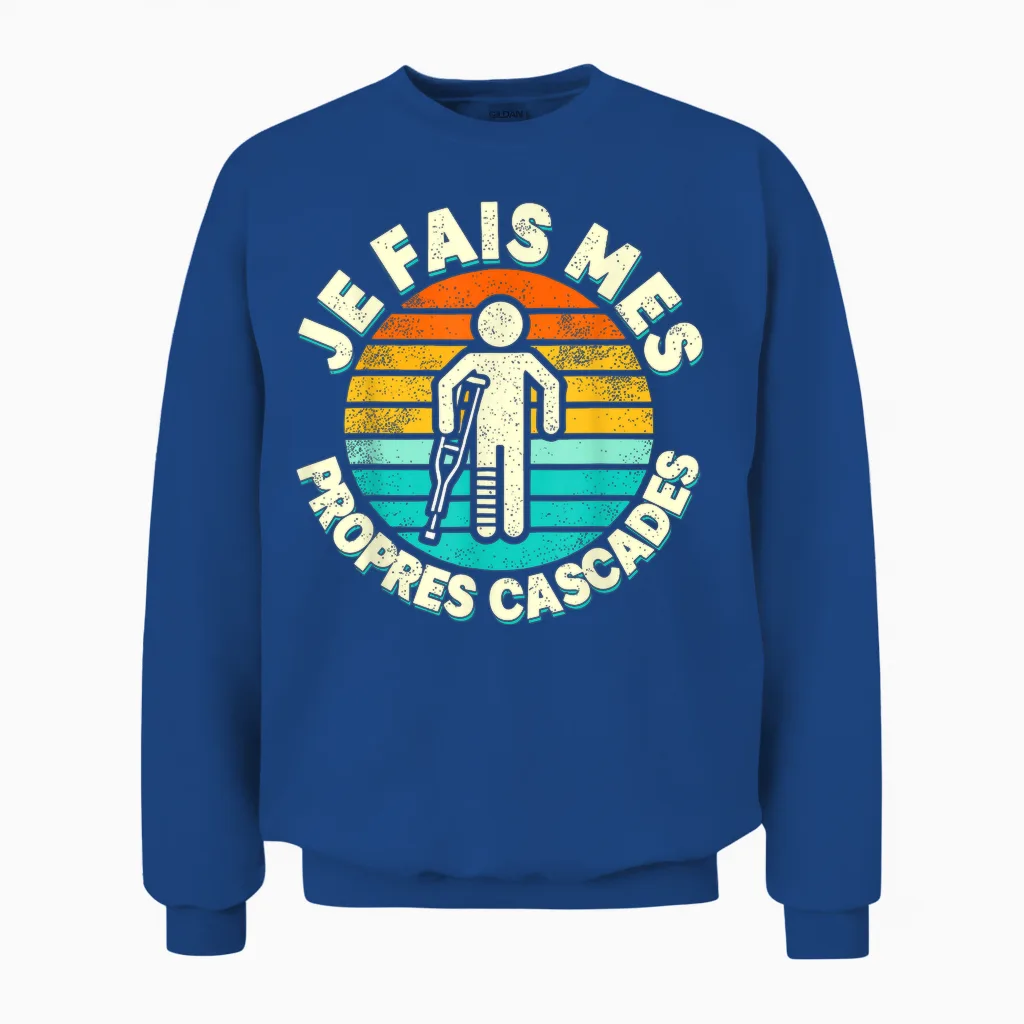 Je Fais Mes Opres Waterfalls Gift Idea Get Well Well T-Shirt, Black, S Unisex Sweatshirt in Royal