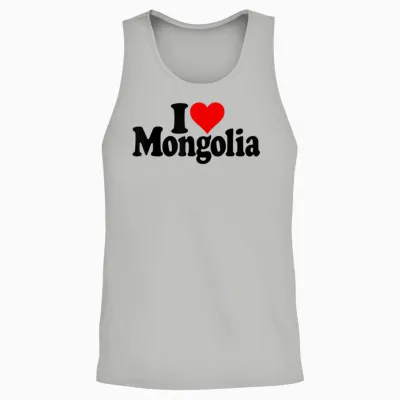 I Love Heart Mongolia Mongolia Culture Mongolienne Unisex Tank Top - Ash