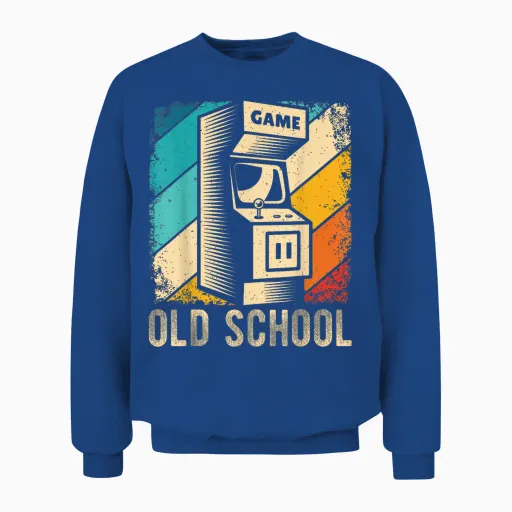 Game Old School Retro Arcade Game Gaming Gamer T-Shirt, Black, S Unisex Sweatshirt - Royal