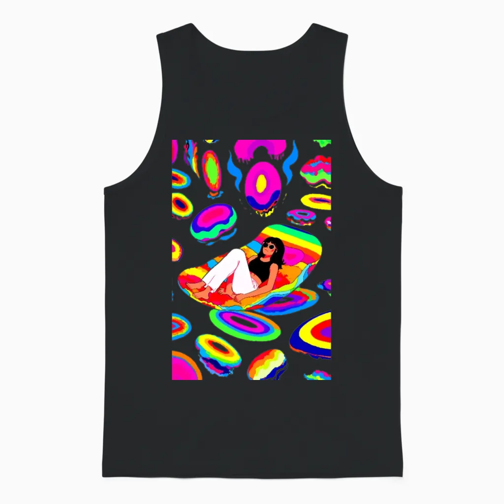 Just Chill Retro V3 Unisex Tank Top in Black
