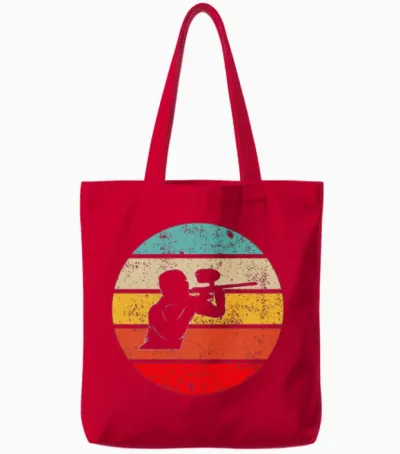 Paintball Retro Tote Bags - Red