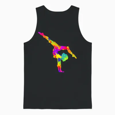 Gymnastics Women's Girls' Children's T-Shirt, Black Unisex Tank Top - Black