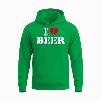 I Love Beer Bier Unisex Hoodie - Irish Green