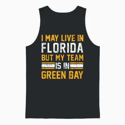 Live in Florida, My Team Is in Green Bay Unisex Tank Top - Black