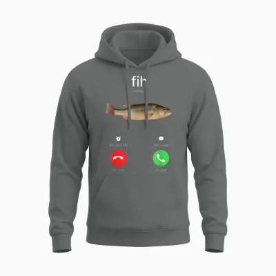 Fih Calling Accept or Decline Funny Fishing Meme Fisherman Unisex Hoodie - Graphite Heather