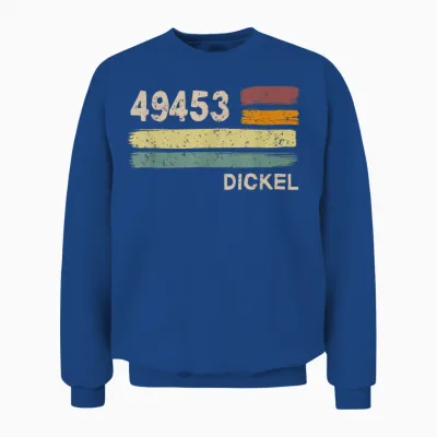 Retro 49453 Dickel Vintage Gemeinde Plz Unisex Sweatshirt - Royal