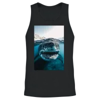 Mega Shark Close-Up Encounter Unisex Tank Top - Black – 2