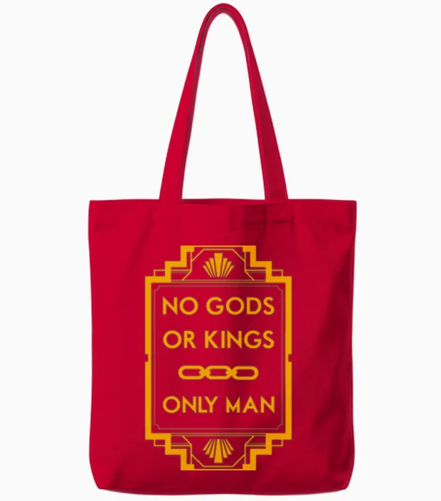 No Gods or Kings Only Man Christian & Faith Gift Tote Bags in Red