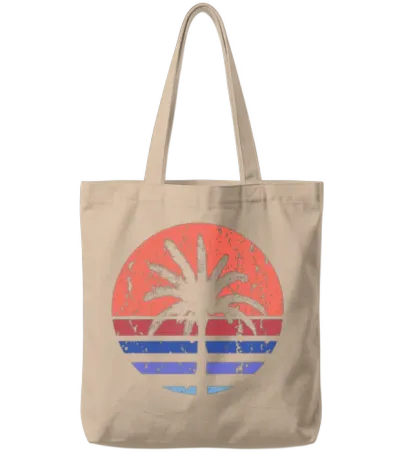 Retro Vintage Sunset Tote Bags - Natural
