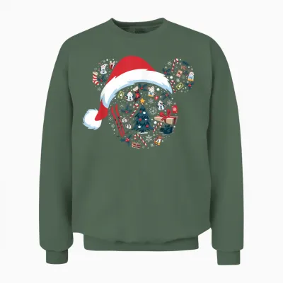Disney Mickey Mouse Icon Winter Lodge Unisex Sweatshirt - Military Green