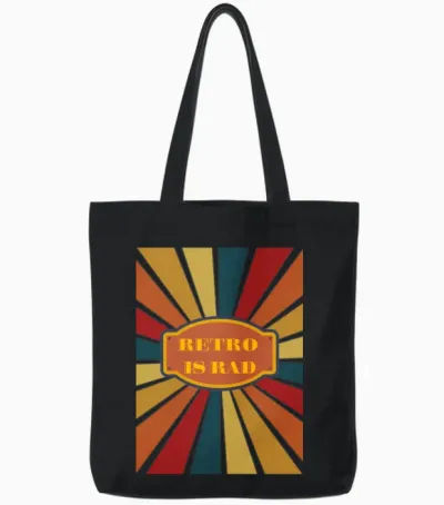 Retro Is Rad Tote Bags - Black