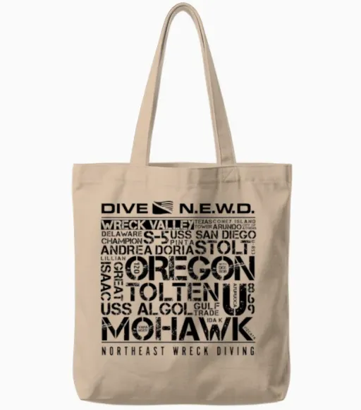 Dive Newd Wreckvalley -Black (f) Tote Bags - Natural