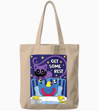 Poppy Playtime Catnap & Huggy Wuggy Gönnen Sich Etwas Ruhe Tote Bags - Natural