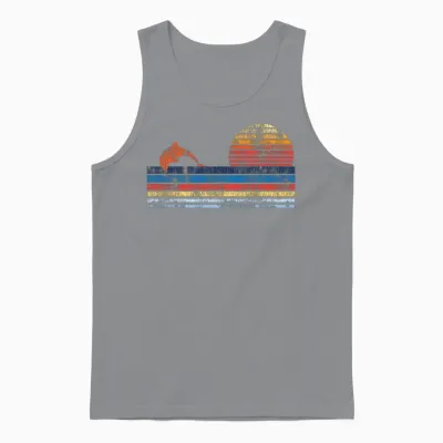 Dolphin Retro Vintage Unisex Tank Top - Sport Grey