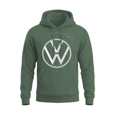 Volkswagen Blue Vw Logo as Construction Graphic Unisex Hoodie - Military Green