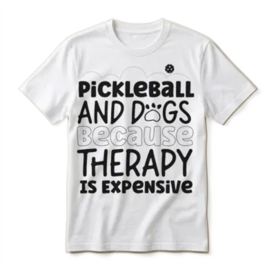 Pickleball Dog Pickleball and Dogs Unisex T-Shirt - White