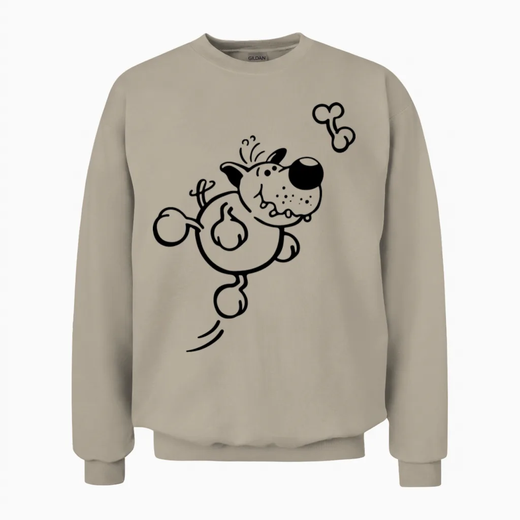 Happy Dog Lovers Gift Unisex Sweatshirt in Sand