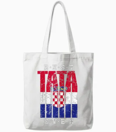 Tata Kroatischer Papa Vatertag Otac Kroatischer Vater Tote Bags - White