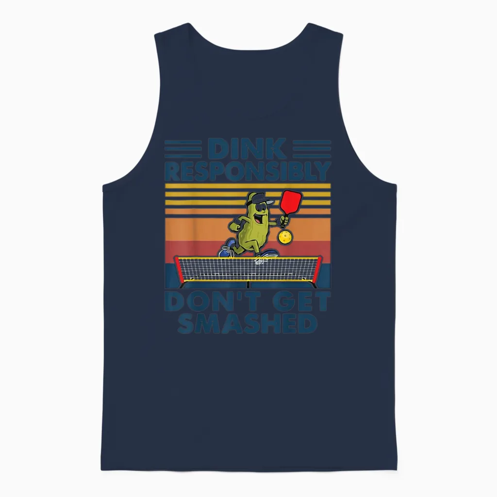 Funny Pickleball Unisex Tank Top in Navy
