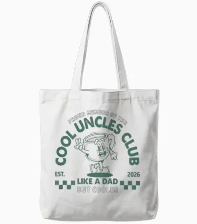 (auf Der Rückseite) Stolzes Mitglied Des Cool Uncles Club Est 2026 Tote Bags - White