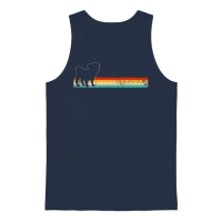 Pug Retro Unisex Tank Top - Navy – 1
