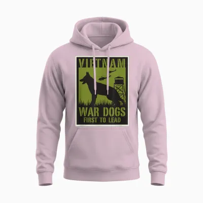 Vietnam War Dogs T-Shirt, Black, S Unisex Hoodie - Light Pink