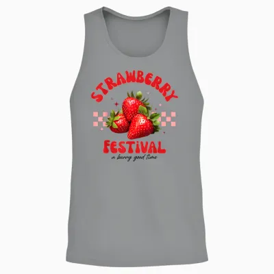 Strawberry Festival a Berry Good Time Strawberries Season Unisex Tank Top - Sport Grey