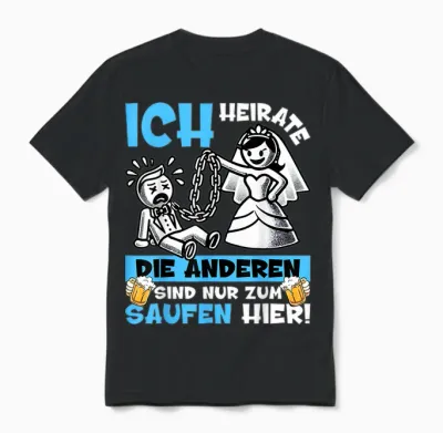 Poltern Bräutigam T-Shirt Jga Männer Junggesellenabschied Unisex T-Shirt - Black