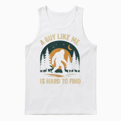 Funny Bigfoot Retro Sasquatch Unisex Tank Top - White