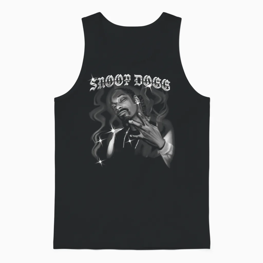 Official Photo Snoop Dogg Airbrush Unisex Tank Top in Black