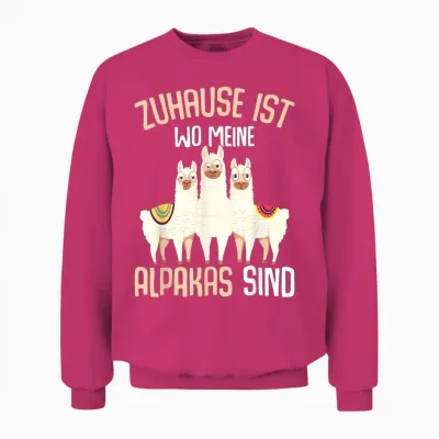 Zuhause Ist Wo Meine Alpacas Sind Women's Children's Alpaca Llama T-Shirt, Black, S Unisex Sweatshirt - Heliconia