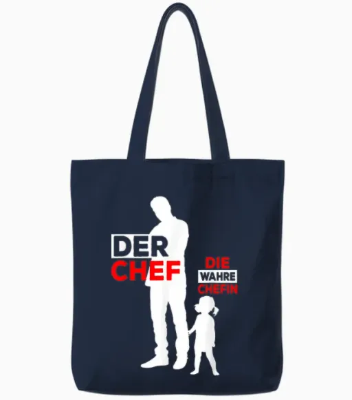 Father Daughter Partner Look Father's Day Dad Daughter T-Shirt, Black Tote Bags - Navy