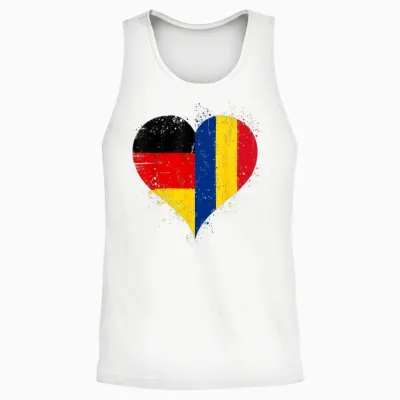 Stolze Deutsch Rumänisch Fans Rumänien Deutschland Flagge Unisex Tank Top - White