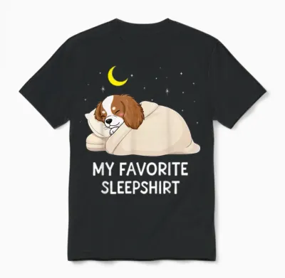 Chemise De Nuit Préférée Cavalier King Charles Spaniel Unisex T-Shirt - Black