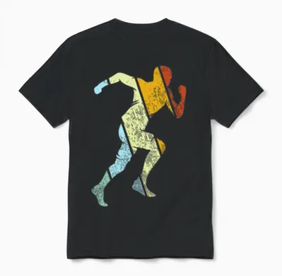 Jogging Retro Unisex T-Shirt - Black