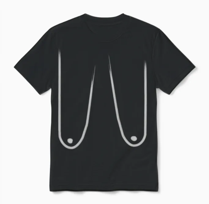 Funny Woman Boobs Grandma Breast Titties Nipple Unisex T-Shirt in Black