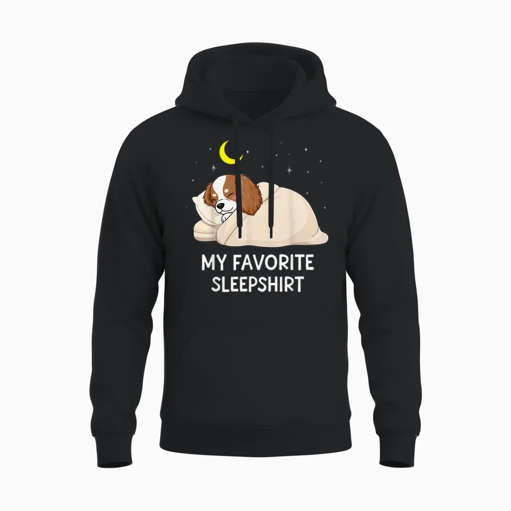 Chemise De Nuit Préférée Cavalier King Charles Spaniel Unisex Hoodie in Black