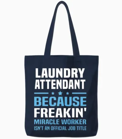 Laundry Attendant Tote Bags - Navy