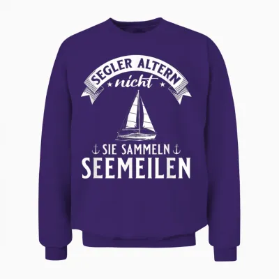 Men's T-Shirt with Sailor Age Not Ageing Boat Captain Unisex Sweatshirt - Purple