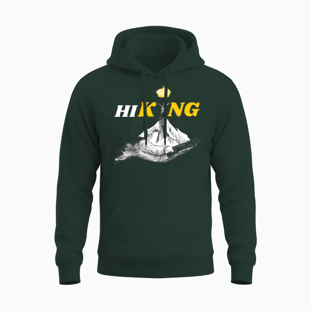 Hiking King Design Best Hiking Unisex Hoodie in Forest