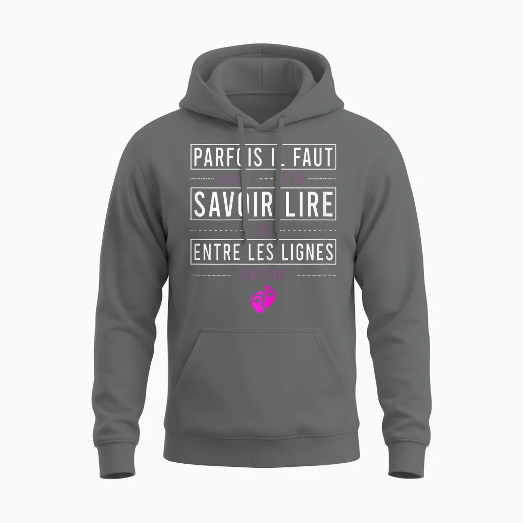 Request Godmother Announcement Godmother Veux-Tu être Ma Marraine Unisex Hoodie in Graphite Heather