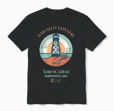 Sarah & Connor - Yatescation 2025 - Lighthouse Unisex T-Shirt - Black