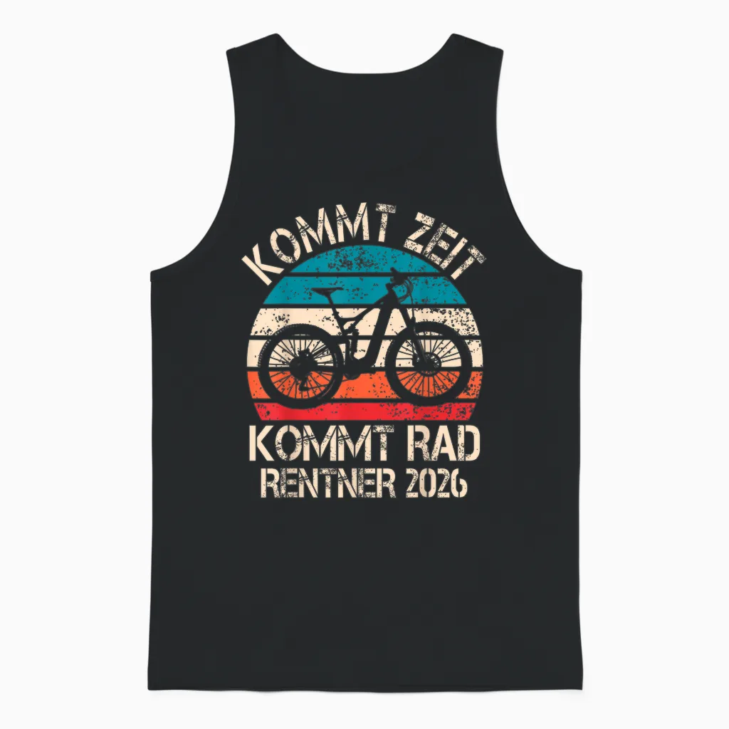 Rentner 2026 Spruch Fahrrad Ebike Rente Ruhestand Radfahrer Unisex Tank Top in Black