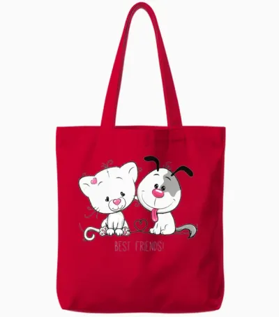 Best Friends Tote Bags - Red