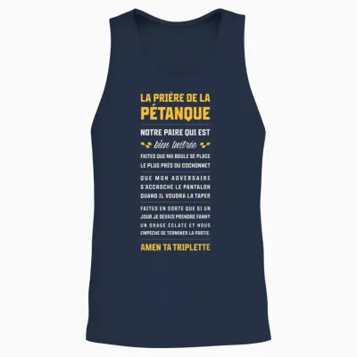 Prayer Petanque Gift Idea Bouliste Petanque Player Unisex Tank Top - Navy