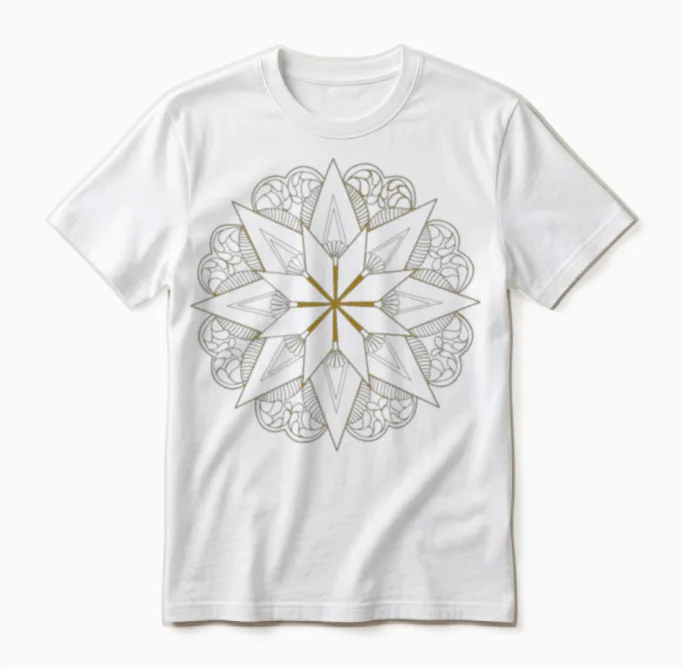 Star Design Unisex T-Shirt in White