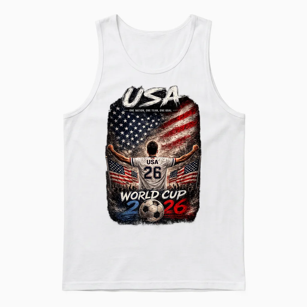Soccer Football - World Cup 2026 Usa Winner Unisex Tank Top in White